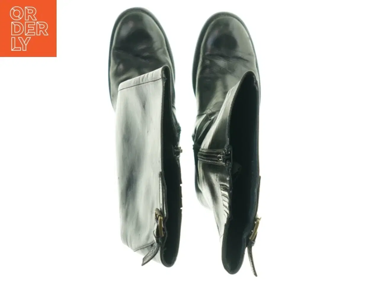 Billede 3 - Sorte læderstøvler (str. 41)