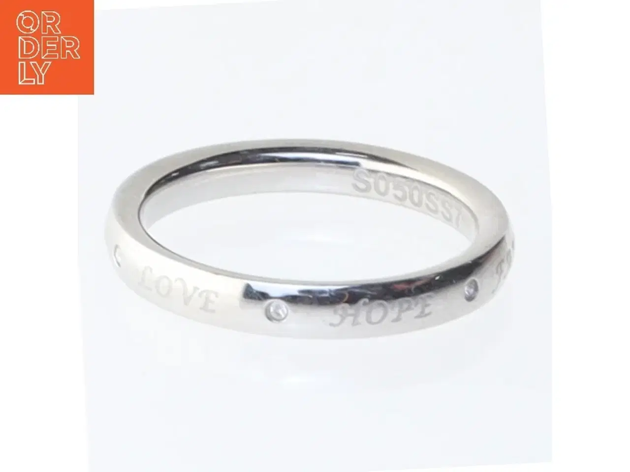 Billede 1 - Sølv ring med indgravering (str. 54 mm)