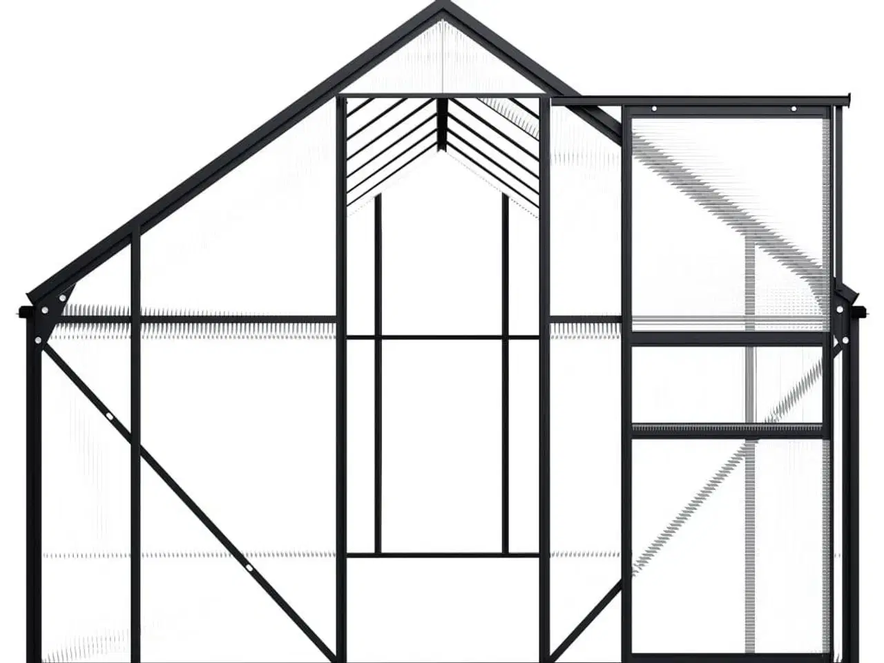 Billede 5 - Drivhus 8,17 m² aluminium antracitgrå