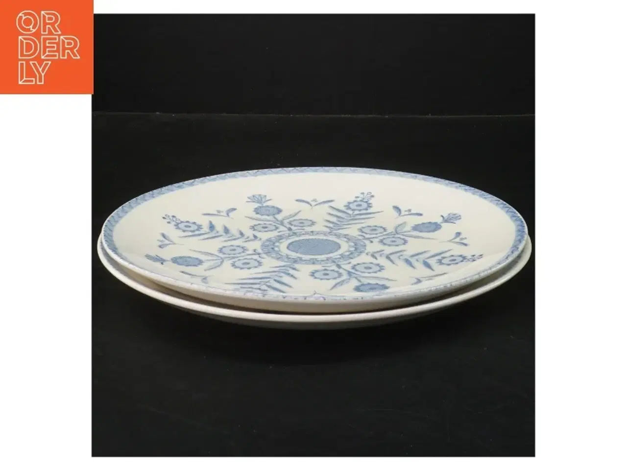 Billede 1 - Porcelænstallerkener med blå blomstermønster fra Stavangerflint (str. Ø 24 cm)