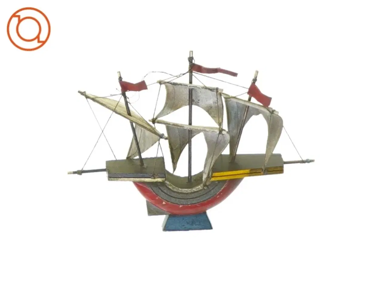 Billede 4 - Vintage Model Træ Skib  Nina - model af Christopher Columbus&#39; Skib 1492 (str. 13 cm)