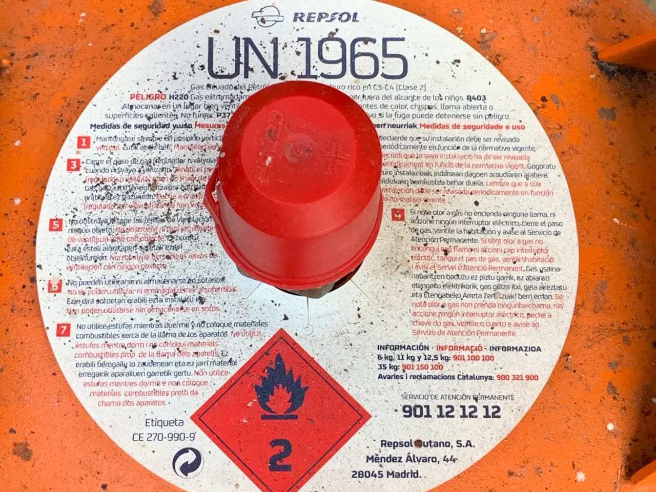 Billede 2 - Fyldt Butan gasflaske 