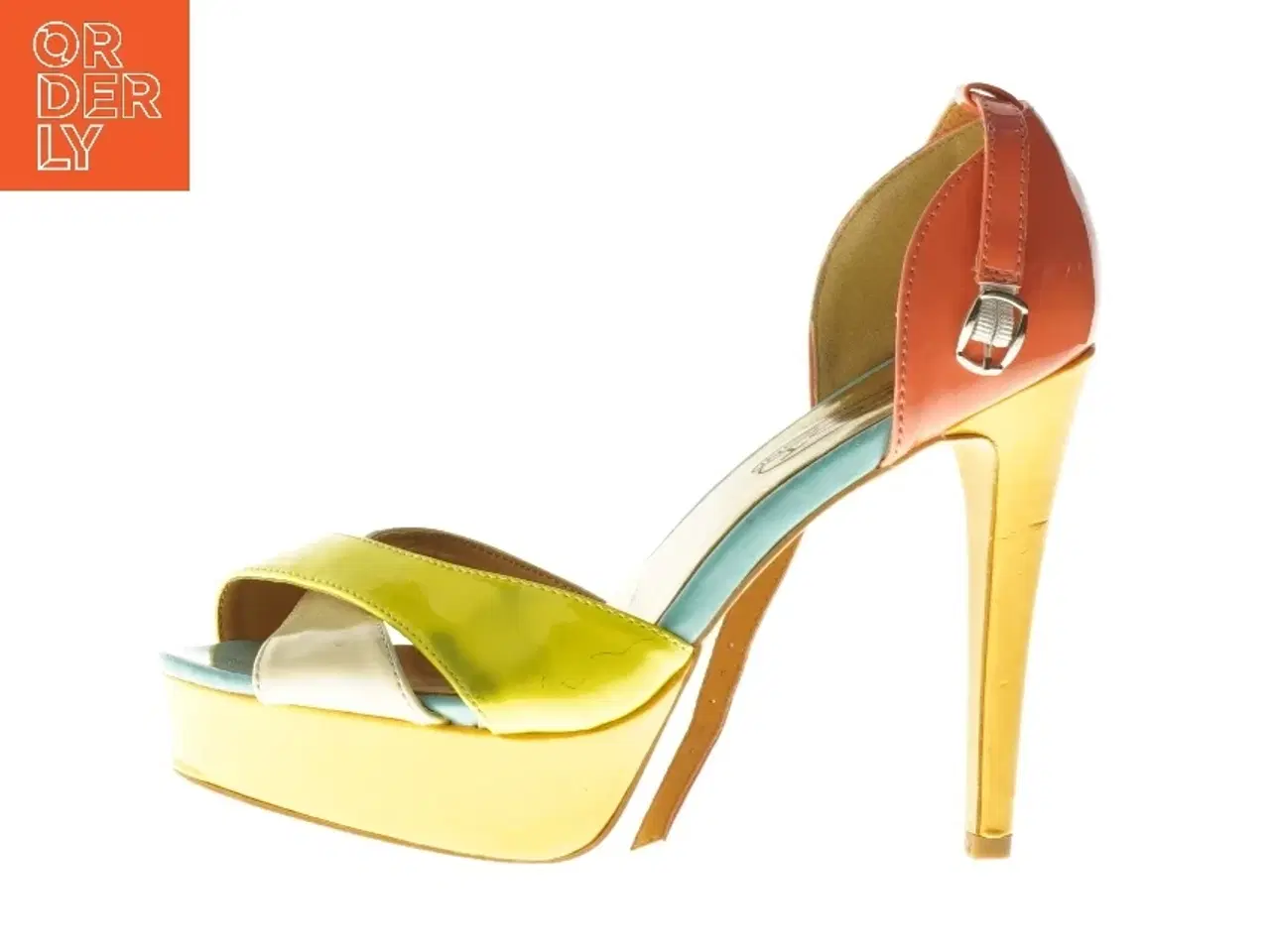 Billede 1 - Farverige højhælede sandaler fra Spot On (str. 36-37 )