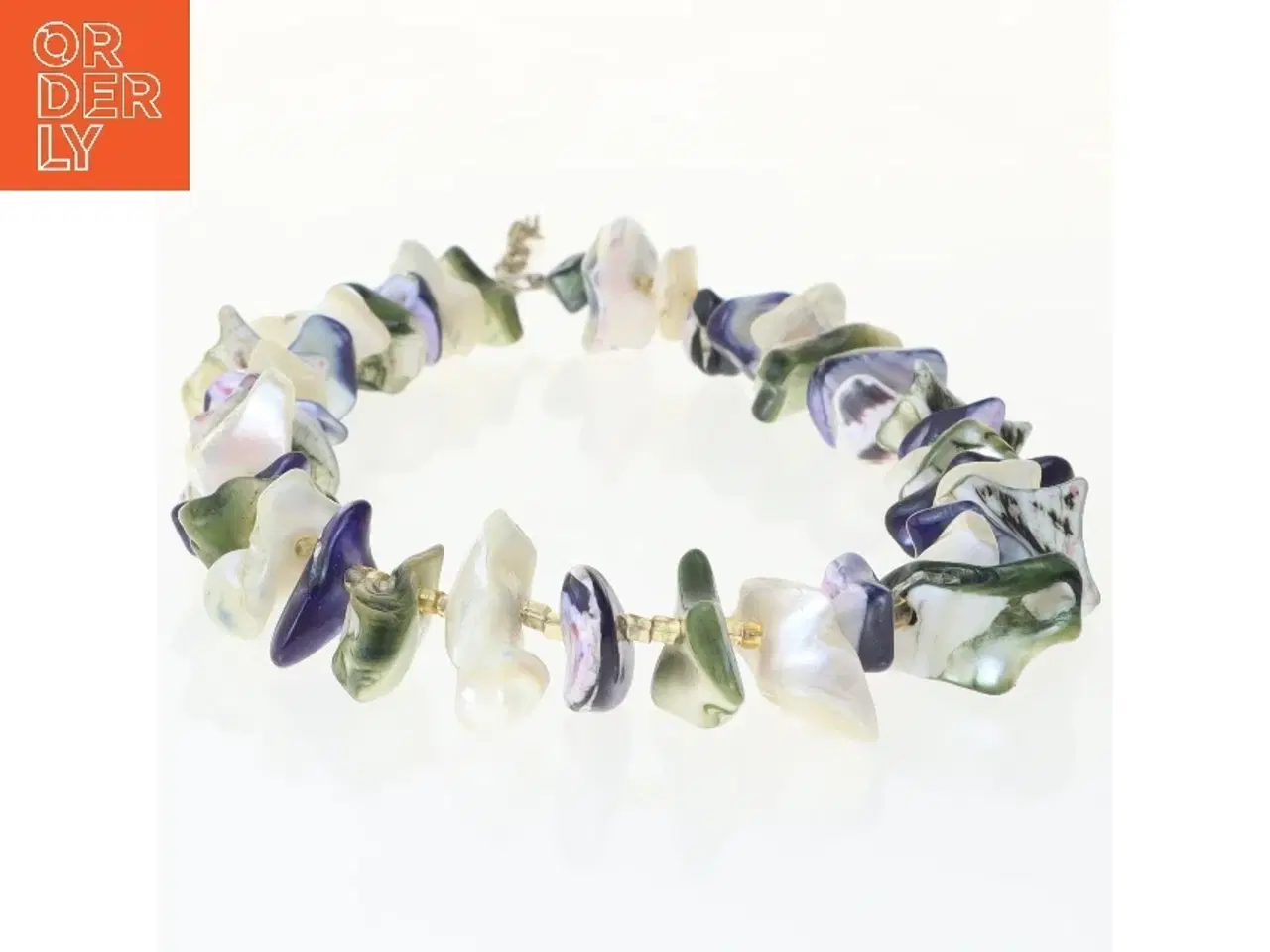 Billede 2 - Perlehalskæde med naturlige sten (str. 34 cm)