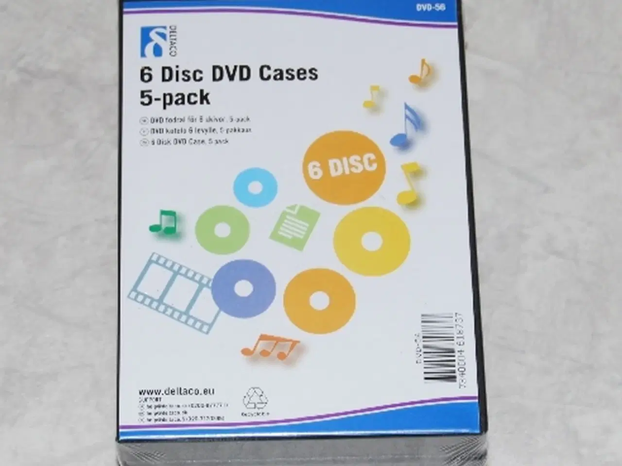 Billede 1 - CD/DVD Kasser Plads til 6 Skiver pr kasse med 5 ka