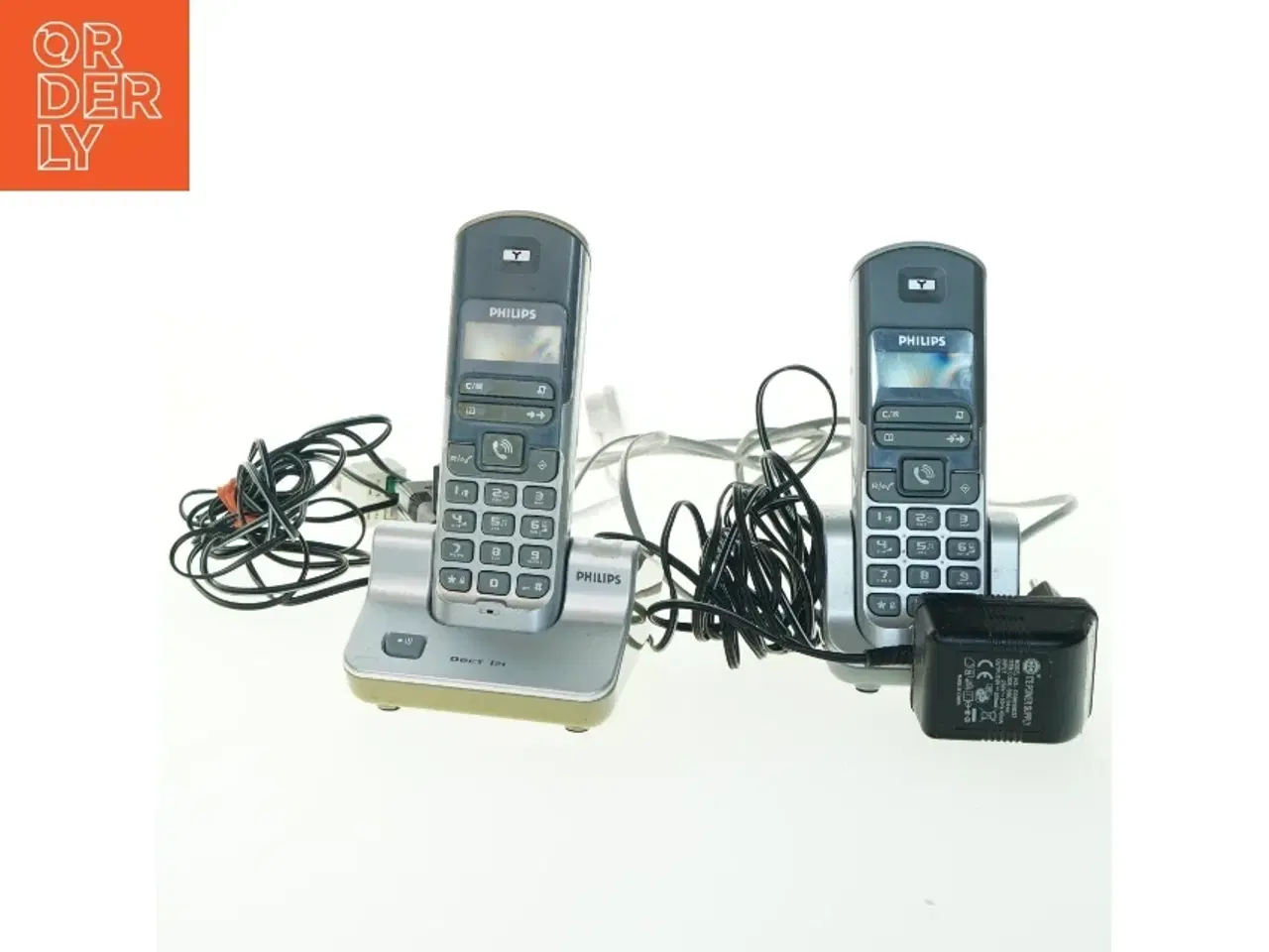 Billede 1 - Philips trådløse telefoner med ladestation og kurv fra Philips (str. 15x5 cm)