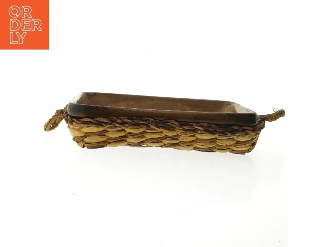 Billede 4 - Rustik ovnfast fad med serveringsbakke i flet (str. 26x20 cm)