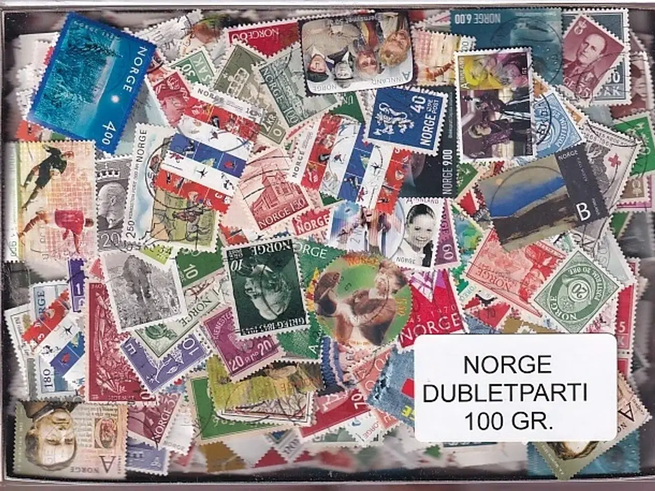 Billede 1 - Norge Dubletparti 100 gram afvaskede frimærker.