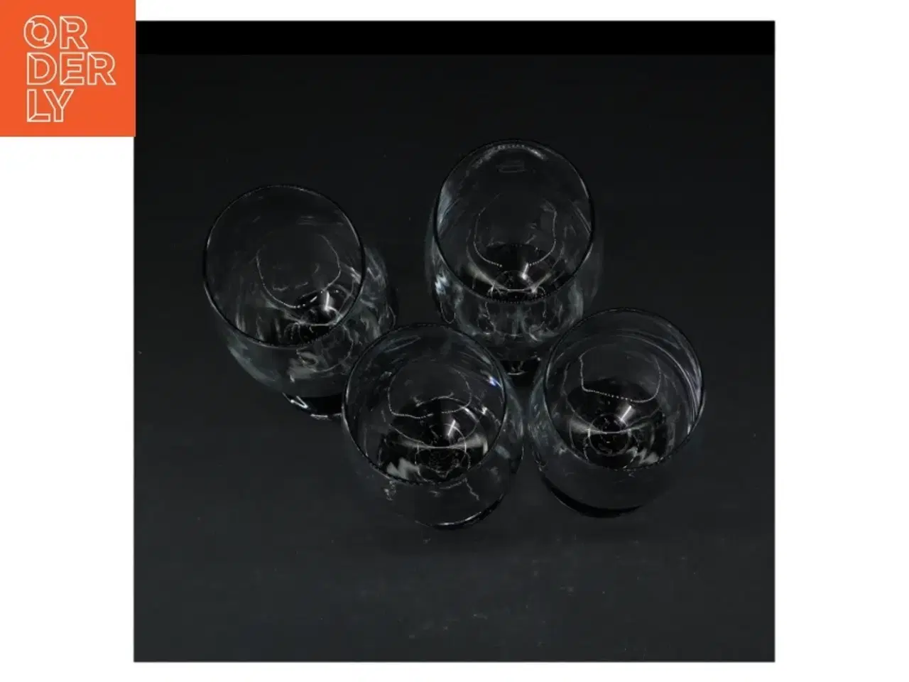Billede 2 - 4 ølglas med sort stilk (str. Ø. 6,5 cm. længde, 21 cm. 4 styk)