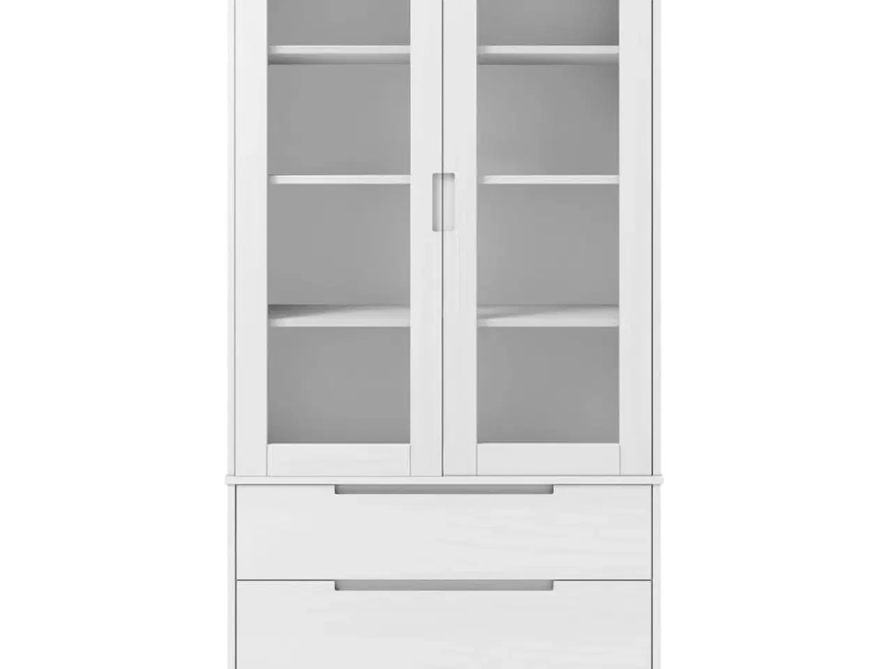 Billede 4 - Vitrineskab MOLDE 90x35x175 cm massivt fyrretræ hvid