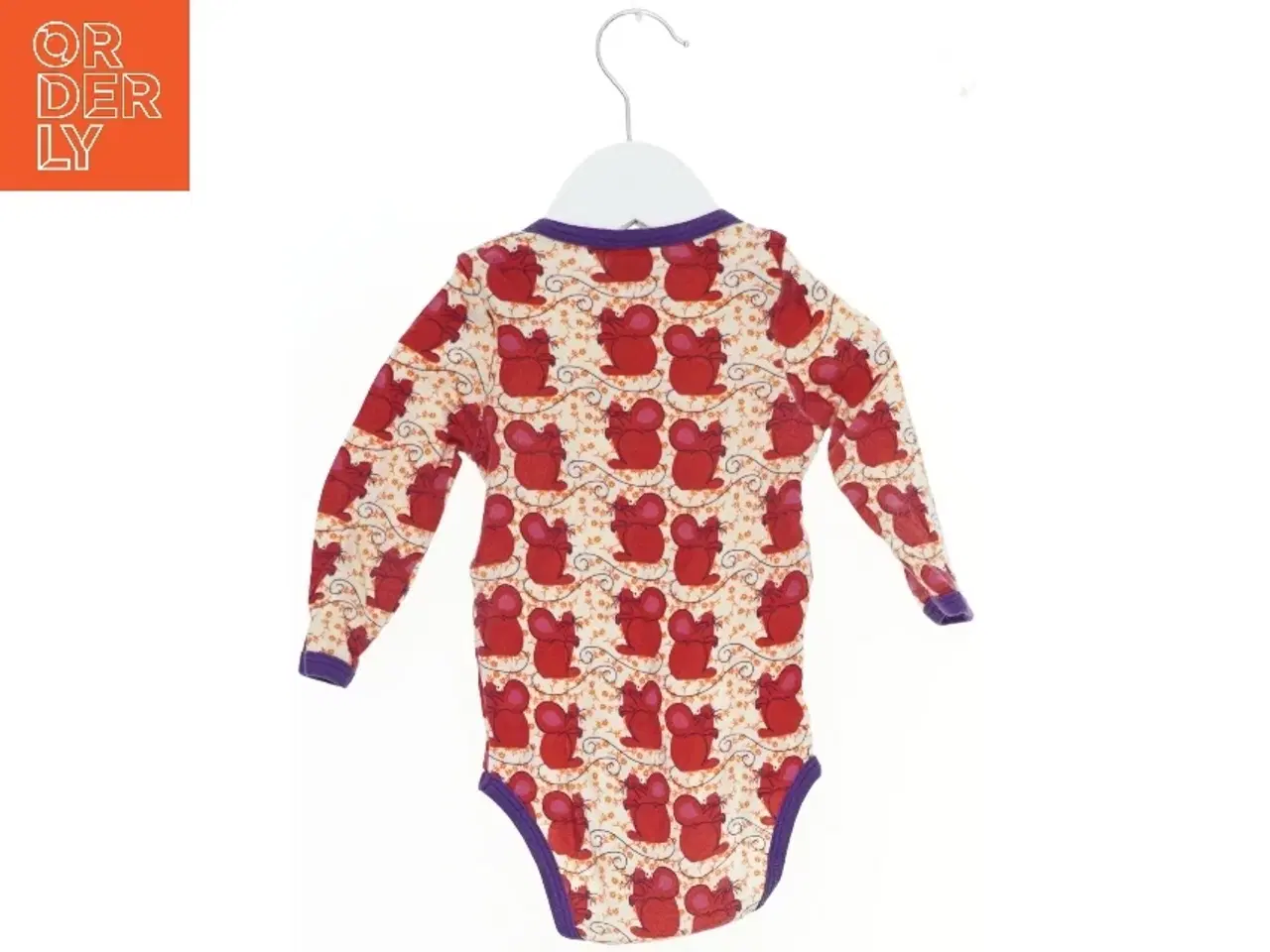Billede 2 - Langærmet bodystocking med rød mus print fra Småfolk (str. 68)