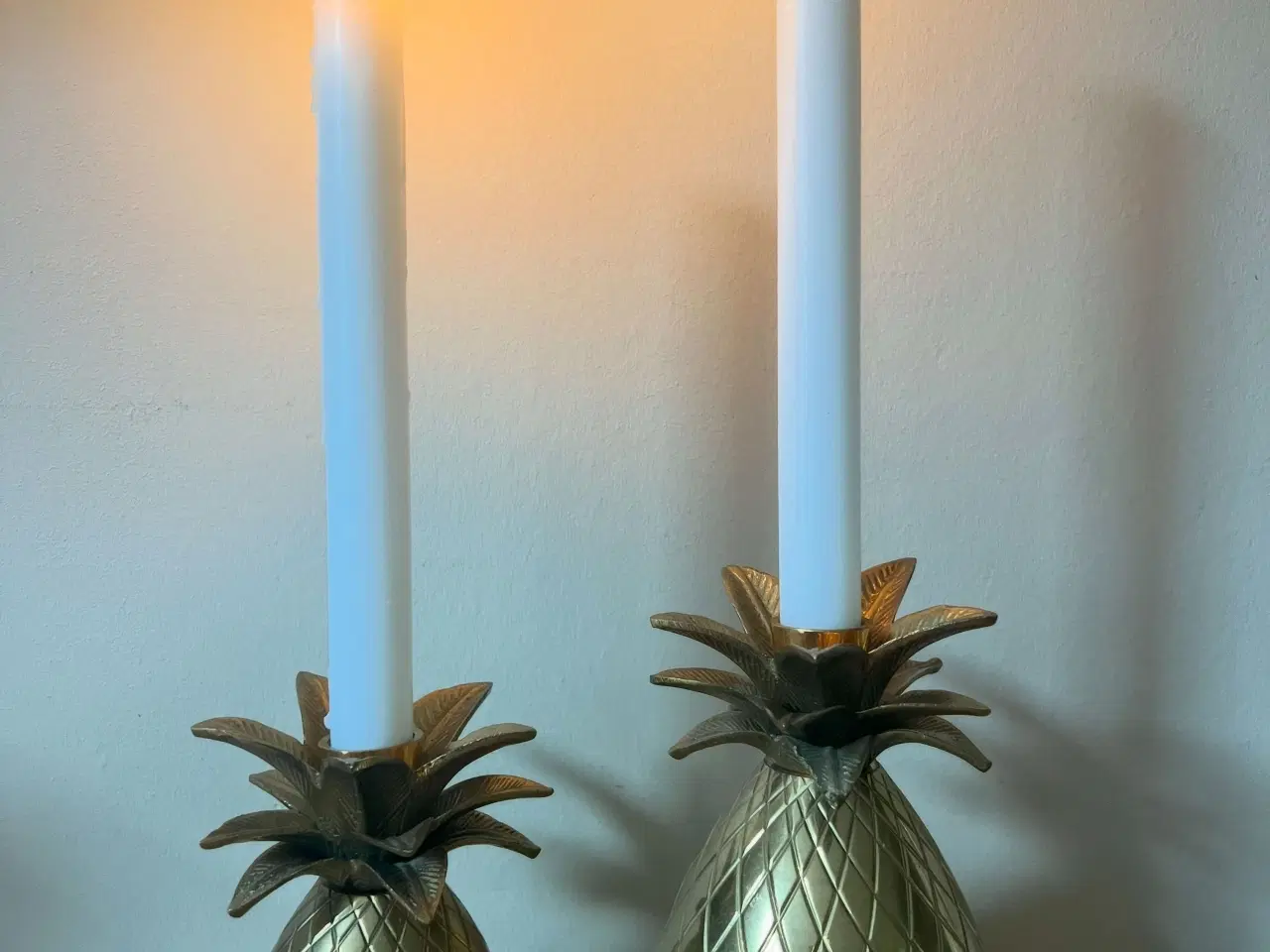 Billede 1 - Smukke vintage messing ananas stager 