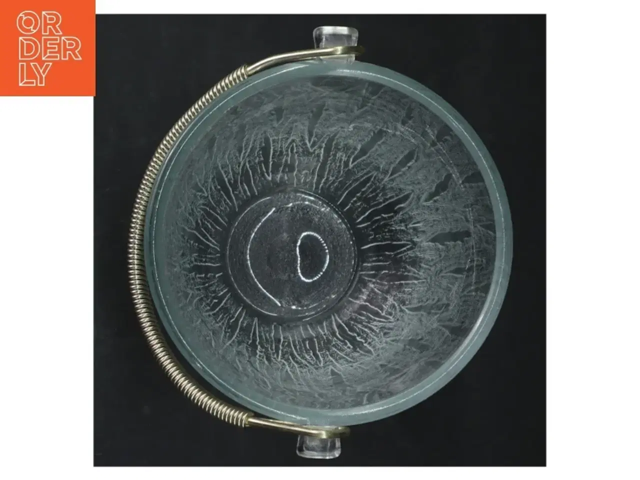 Billede 3 - Isterningespand i glas og metal (str. H. 13,5 cm. ø. 12,5 cm)