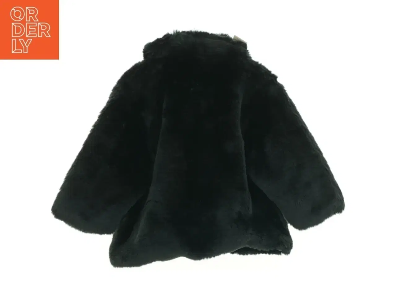 Billede 2 - Pelsfrakke i sort fake fur (str. 98 cm)