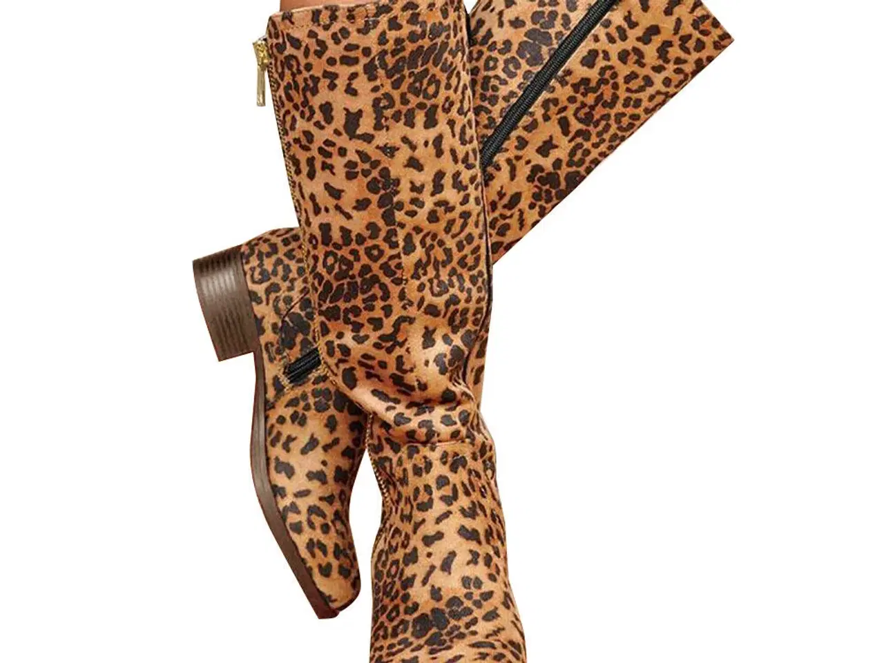 Billede 1 - Støvler. Dame med leopard printet. Størrelse 37