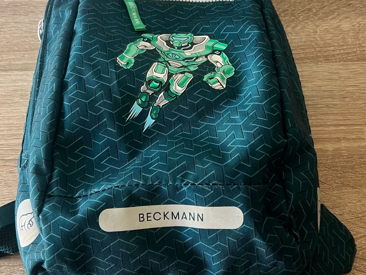 Billede 1 - Beckmann skoletaske med robotmotiv blå