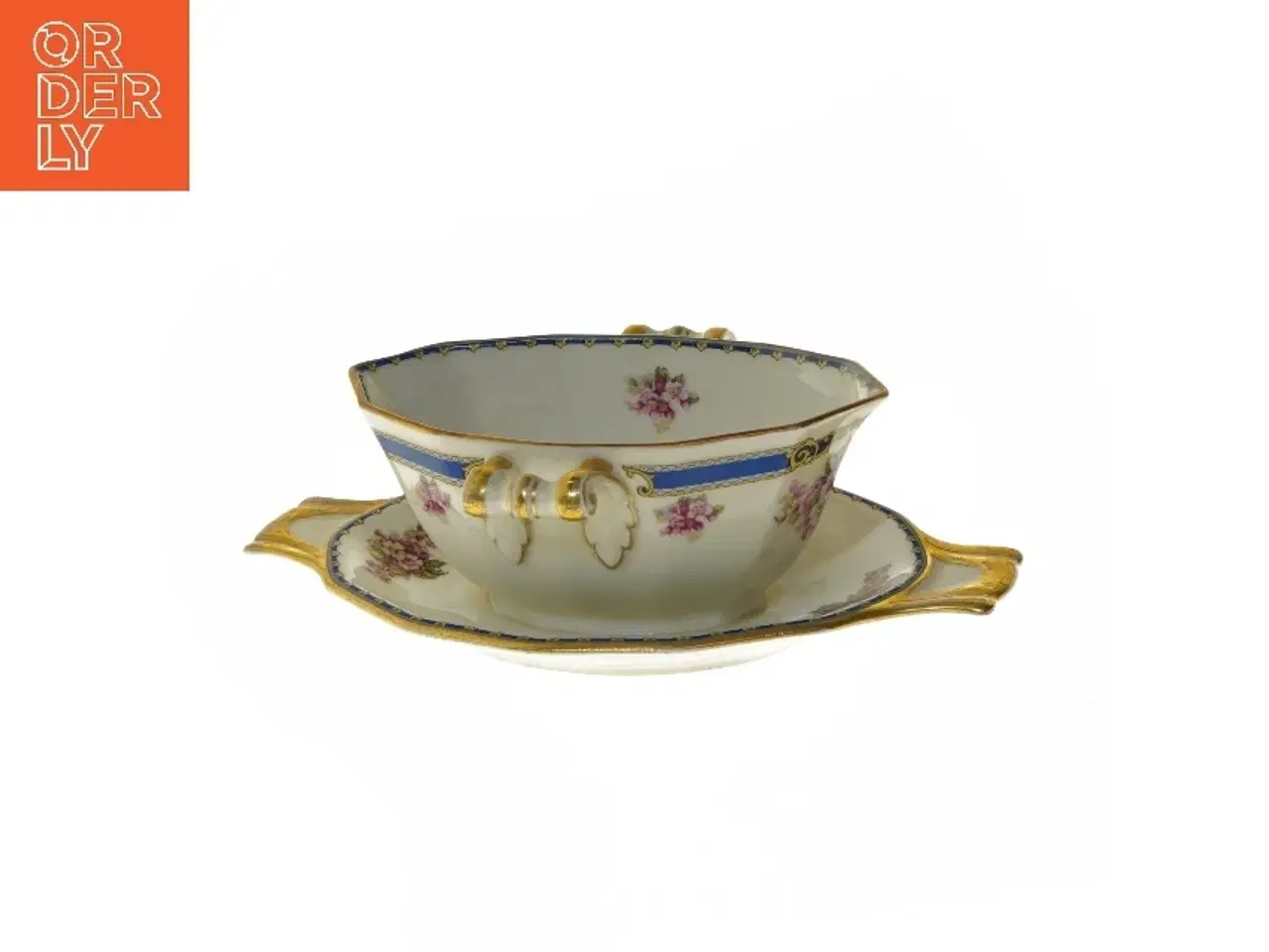 Billede 4 - Smuk sauceskål med underskål, Schlaggenwald(str. Ø 26x Ø 15x8 cm)