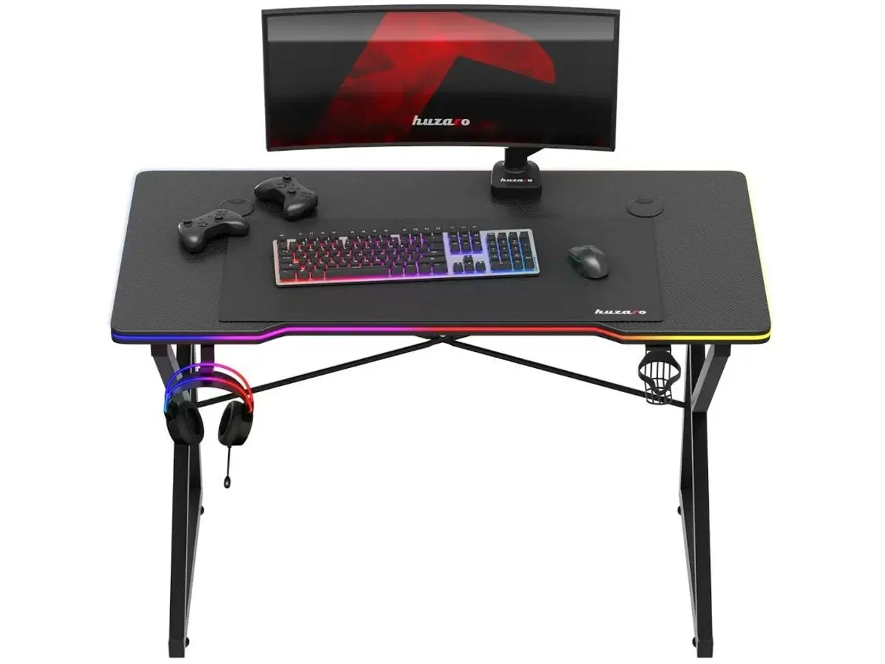 Billede 8 - Gamingbord Huzaro Hero 1.7 RGB – sort, 120×60 cm