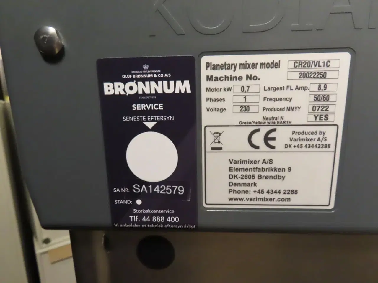 Billede 7 - Røremaskine VARIMIXER CR20/VL1C inkl. Tilbehør (ubrugt maskine)