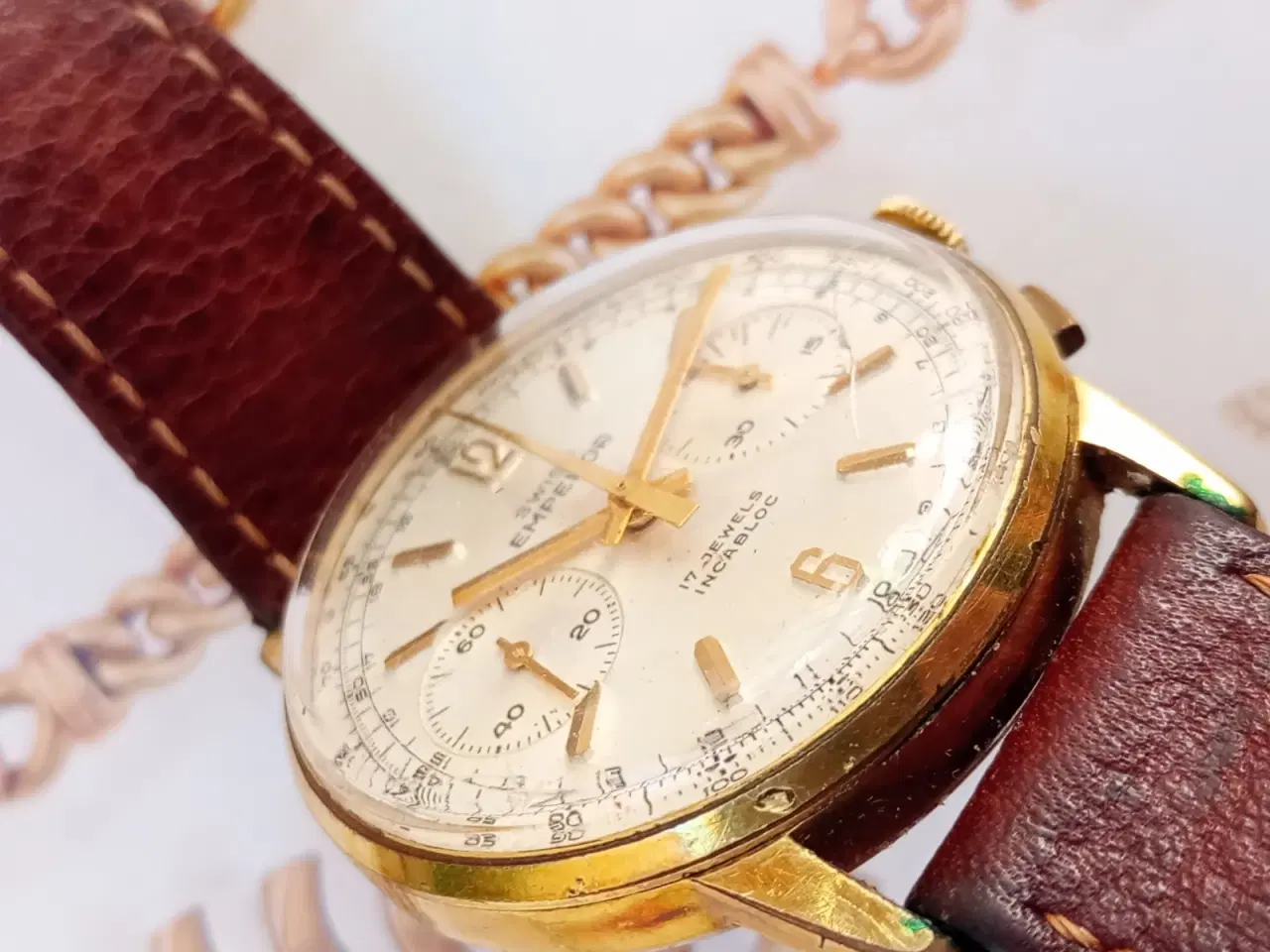 Billede 7 - Vintage schweizisk kejser - kronograf 1950. Kan fo