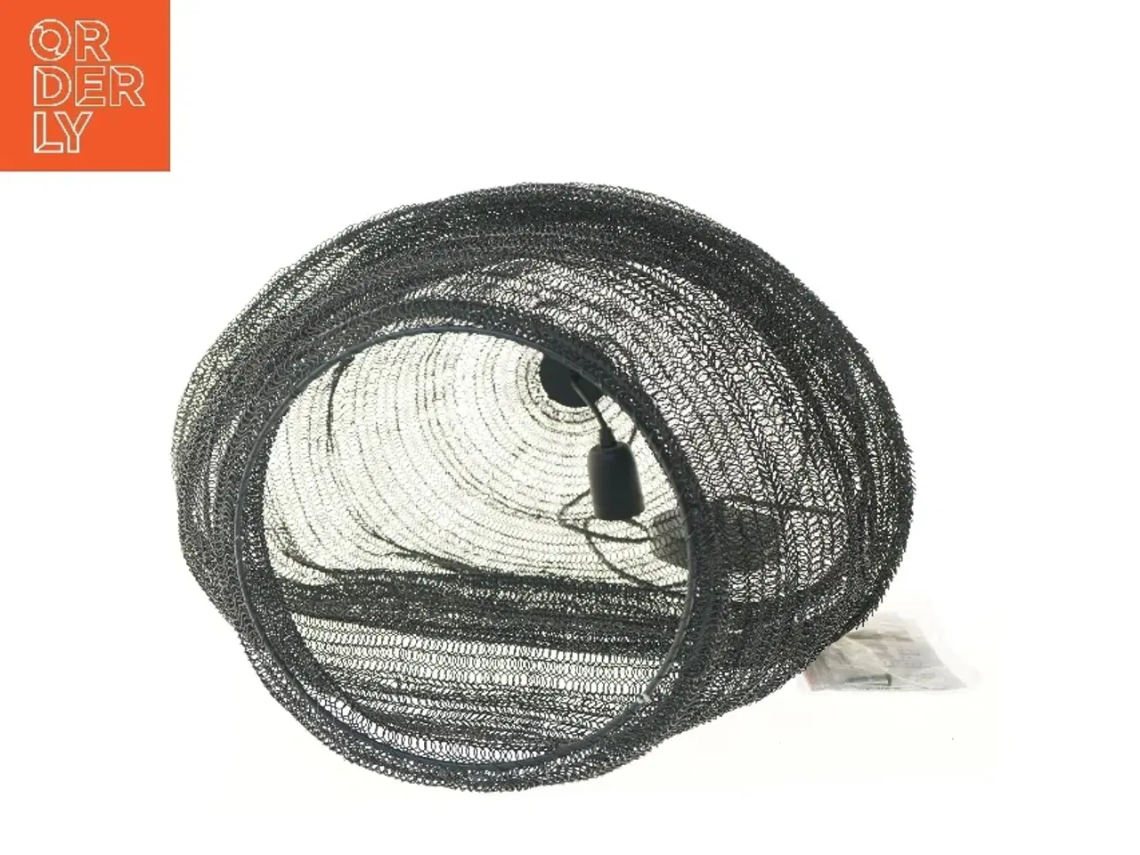 Billede 2 - Rund pendellampe i sort metaltråd (str. 60 cm)