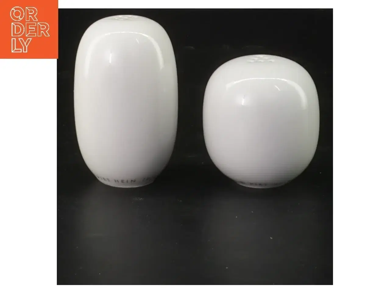 Billede 2 - Piet Hein Salt og pebersæt i porcelæn (vintage) (str. 5 og 7 cm)