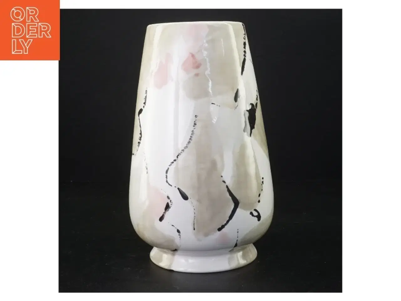 Billede 4 - Håndmalet Keramikvase med abstrakt dyremønster (str. 23 x 15 cm)