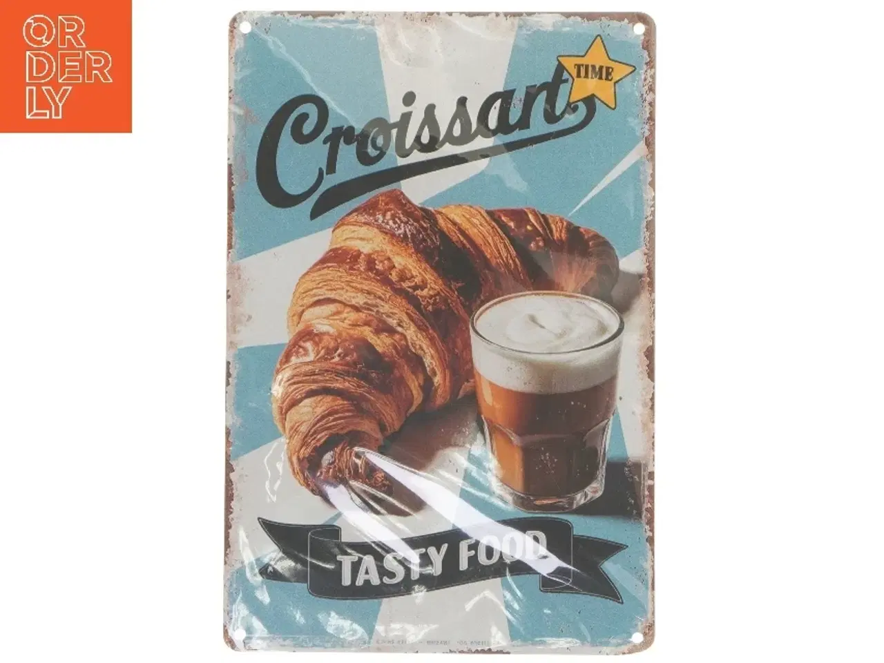 Billede 1 - Metal skilt med croissant motiv (str. 30x20 cm)
