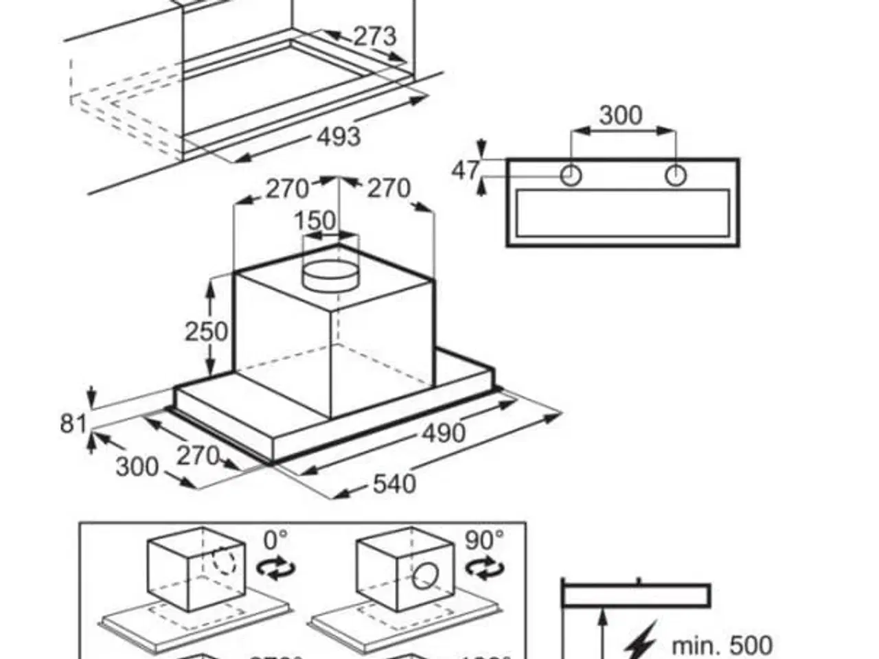 Billede 3 - Emhætte indbygning Electrolux LFG716R, sort – 700 m³/t, A
