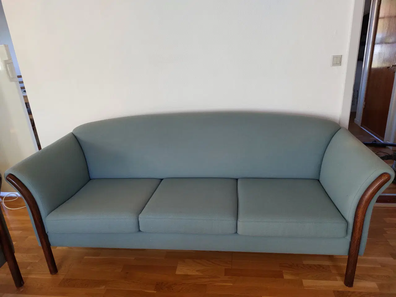 Billede 1 - Elegant retro sofasæt i blågrøn uld