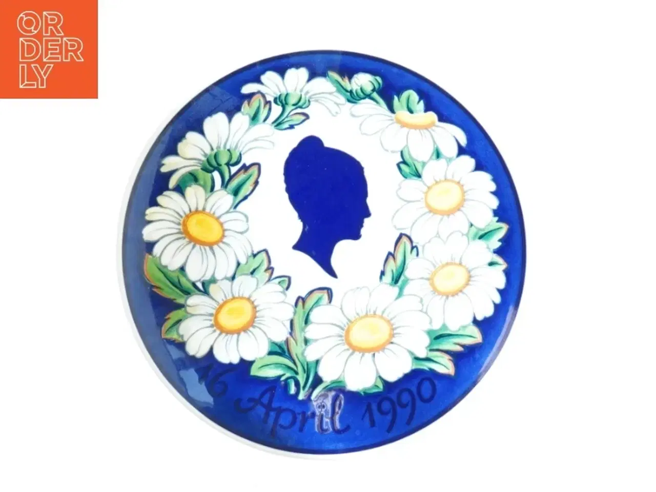 Billede 1 - Royal Copenhagen mindeplatte Dronning Margrethe II fra Royal Copenhagen (str. Ø 17 cm)