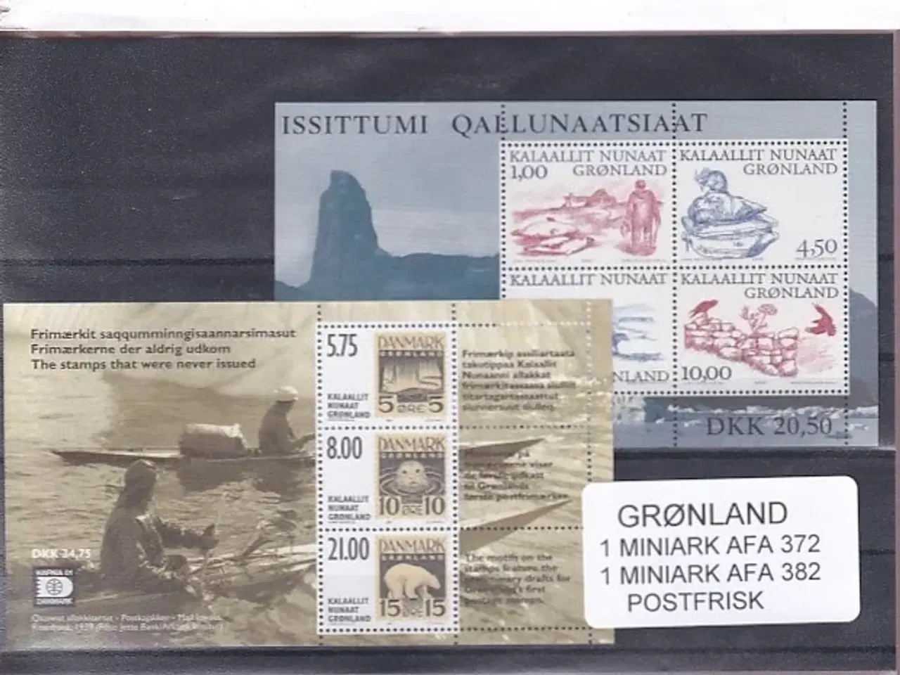 Billede 1 - Grønland - 2 Miniark AFA 372 - AFA 382 - Postfrisk