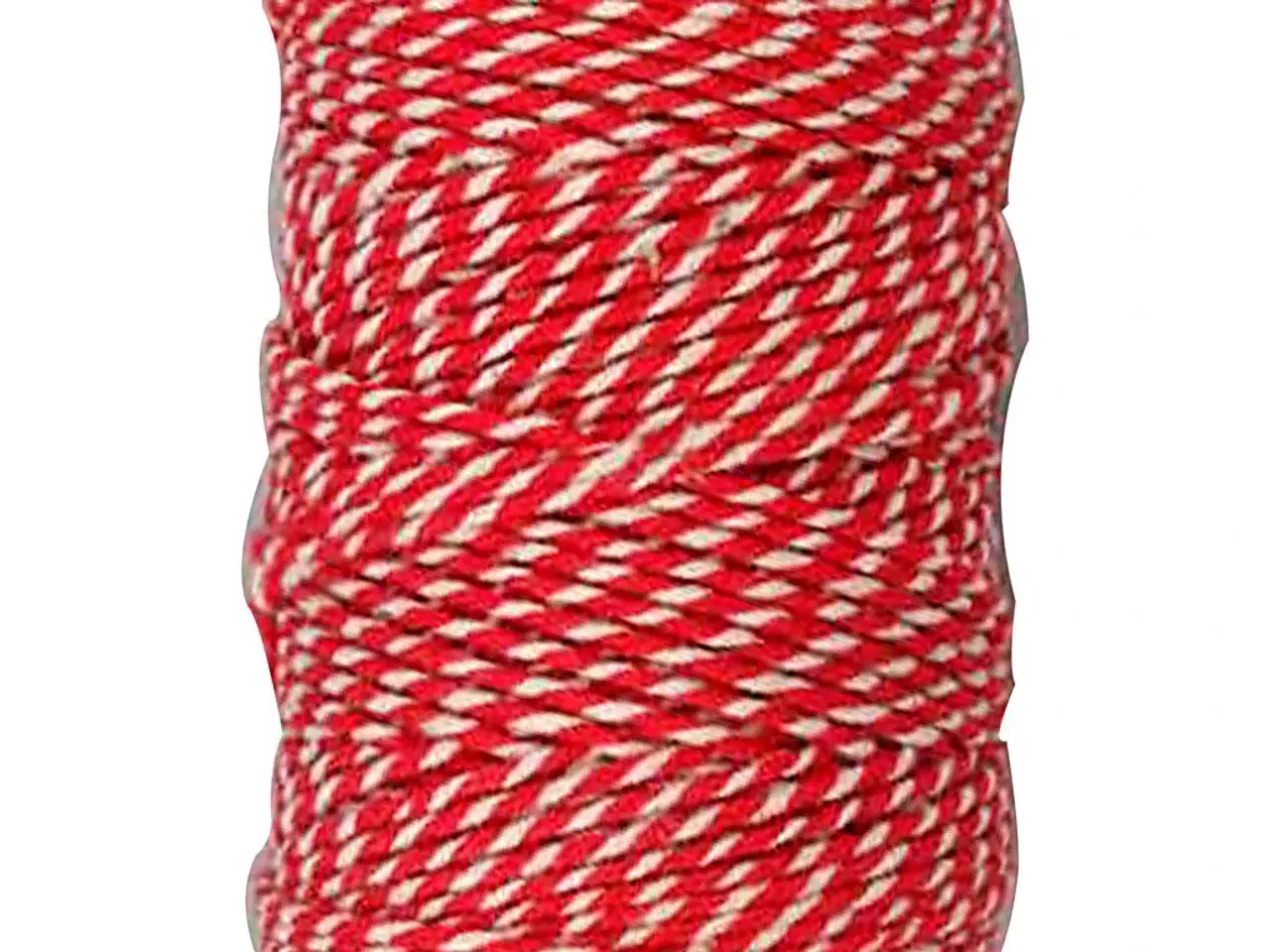 Billede 1 - Bomuldssnor, tykkelse 1,1 mm, rød/hvid, 50m/ 1 rl.