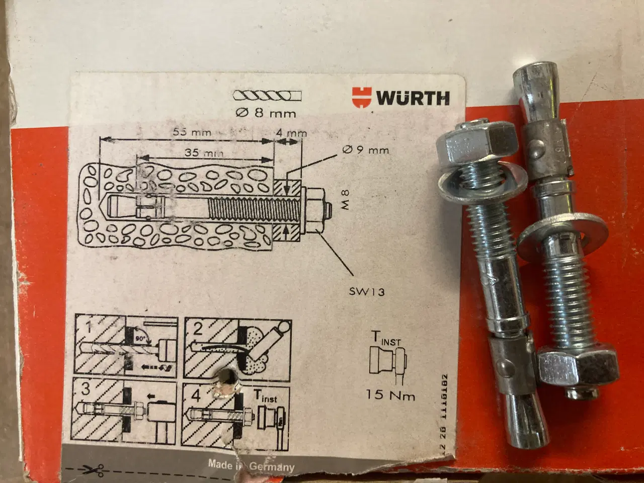 Billede 1 - Fixanker/Stolpeanker M8-4/60 - Würth