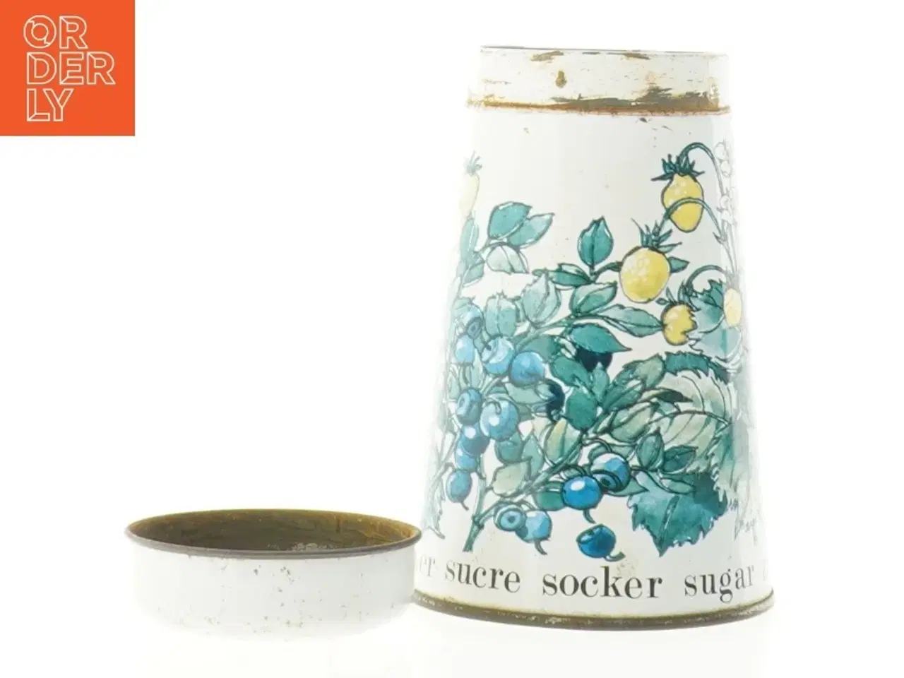 Billede 5 - Vintage sukker strø dåse med låg (str. 14 x 9 cm)