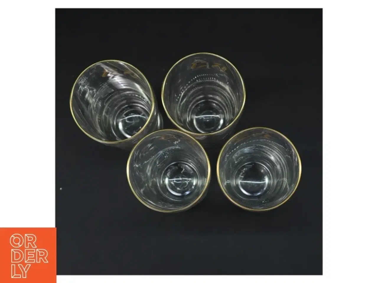 Billede 2 - Sæt af glas med guldkant (str. 17,5 cm)