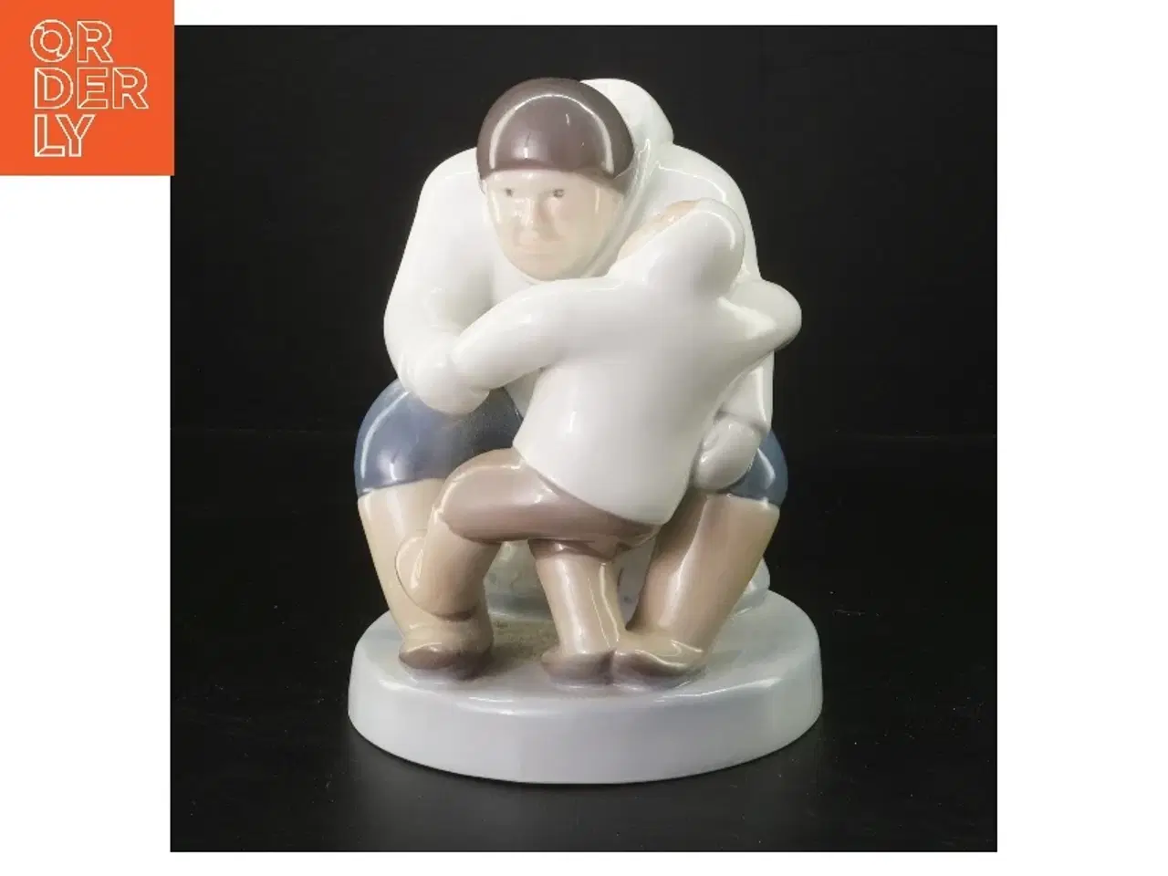 Billede 1 - Porcelænsfigur af far med barn fra B&G (str. 21 cm)