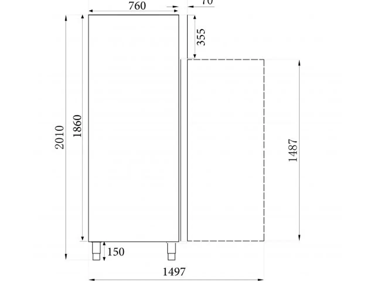 Billede 2 - Professionel industrifryseskab – 6x 2/1 GN