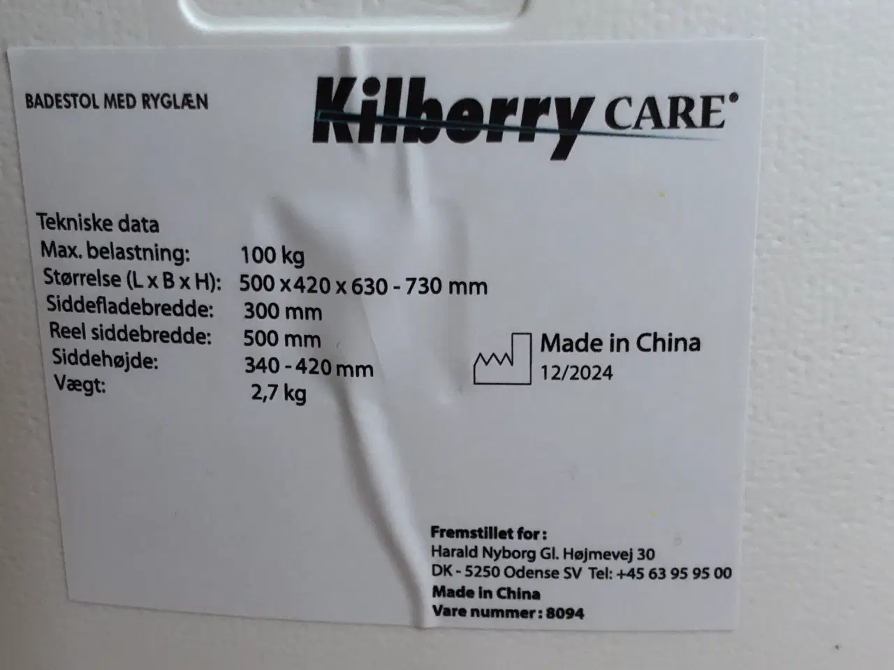 Billede 5 - Helt ny Kilberry Care badestol m. Ryglæn - fejlkøb