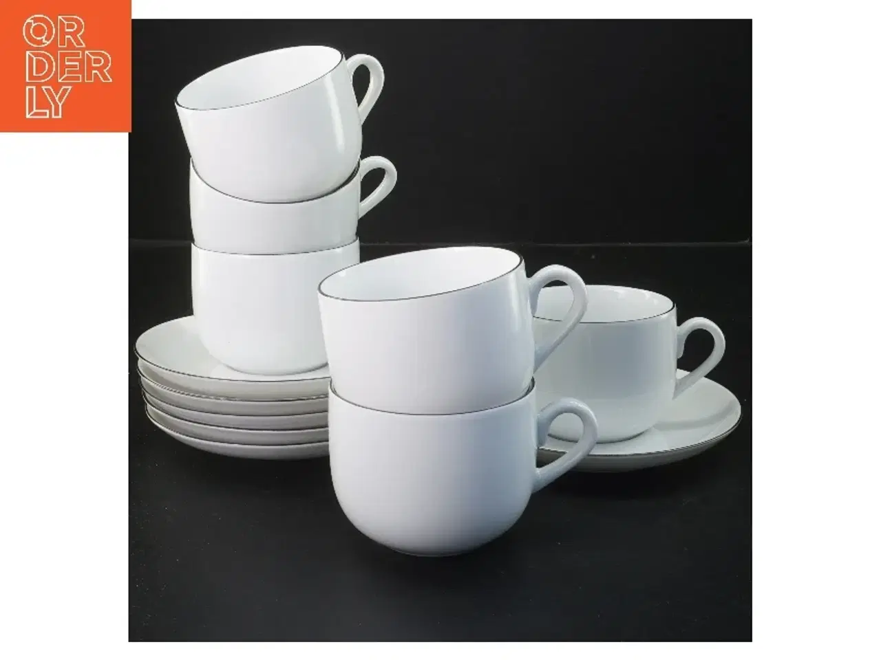 Billede 1 - Kaffekop sæt med underkopper fra Atelier (str. 6 stk Ø 8 & 13,5 cm)