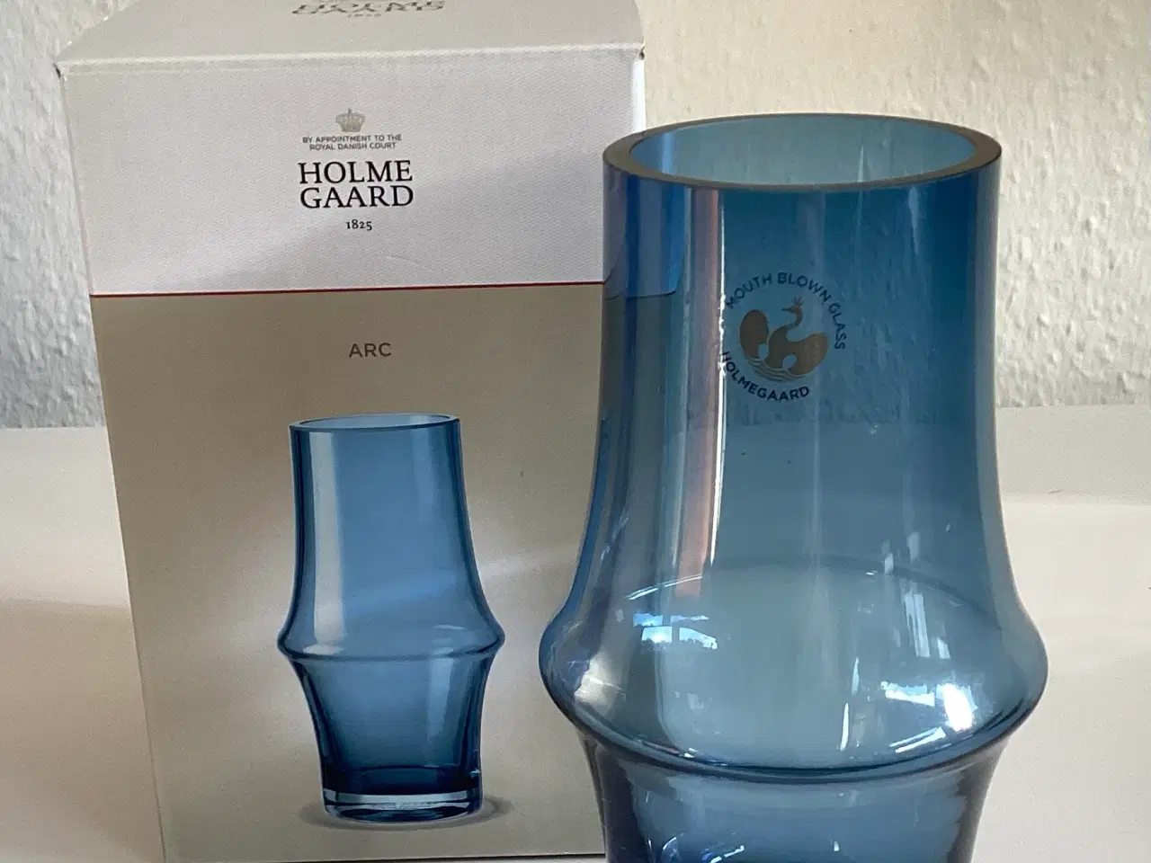 Billede 1 - Arc vase, 15 cm, Holmegaard, smokey blue