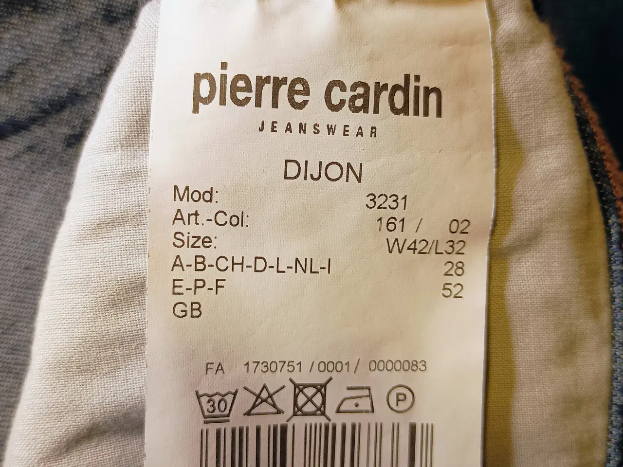 Billede 4 - Pierre Cardin Dijon jeans, W 42, L 32, blå/sort  