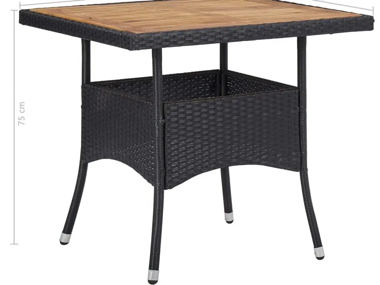 Billede 4 - Udendørs spisebord polyrattan og massivt akacietræ sort