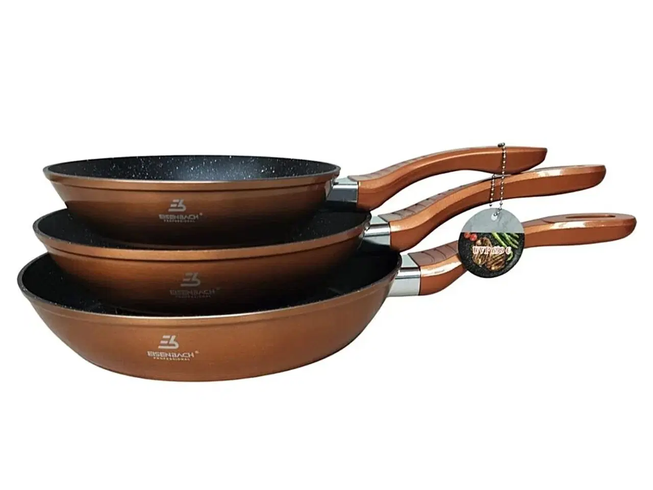 Billede 1 - Pandesæt med 3 stk. pander i str. 20, 24 og 28 cm.