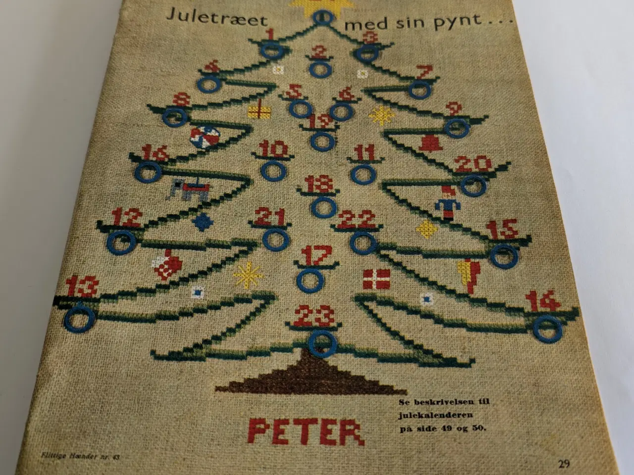 Billede 1 - Mønster til julekalender fra Flittige Hænder 1962