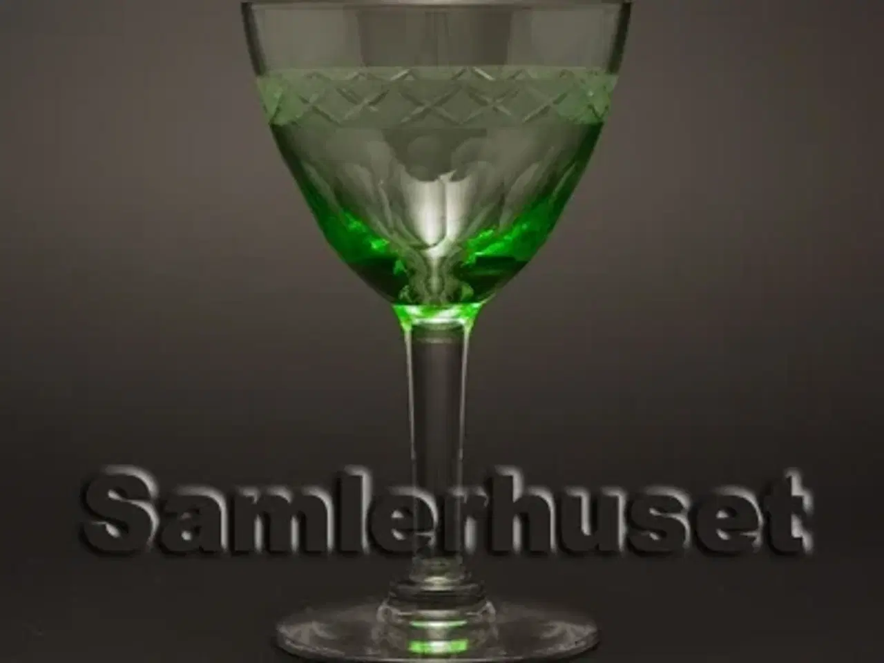 Billede 1 - Ekeby Hvidvinsglas, grøn. H:125 mm.