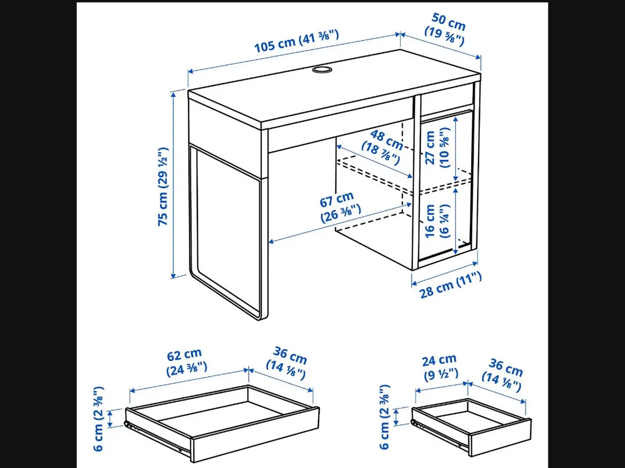 Billede 3 - Micke skrivebord fra Ikea
