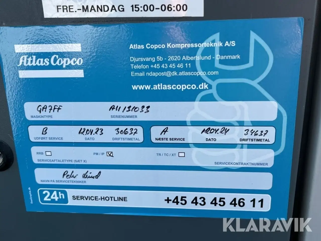 Billede 7 - Kompressor Atlas copco GA 7 FF