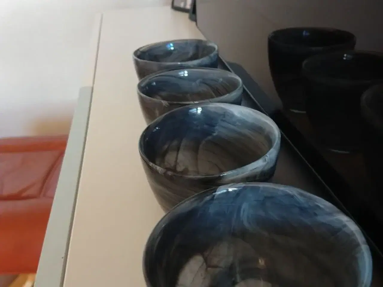Billede 2 - 4 grå glas skåle