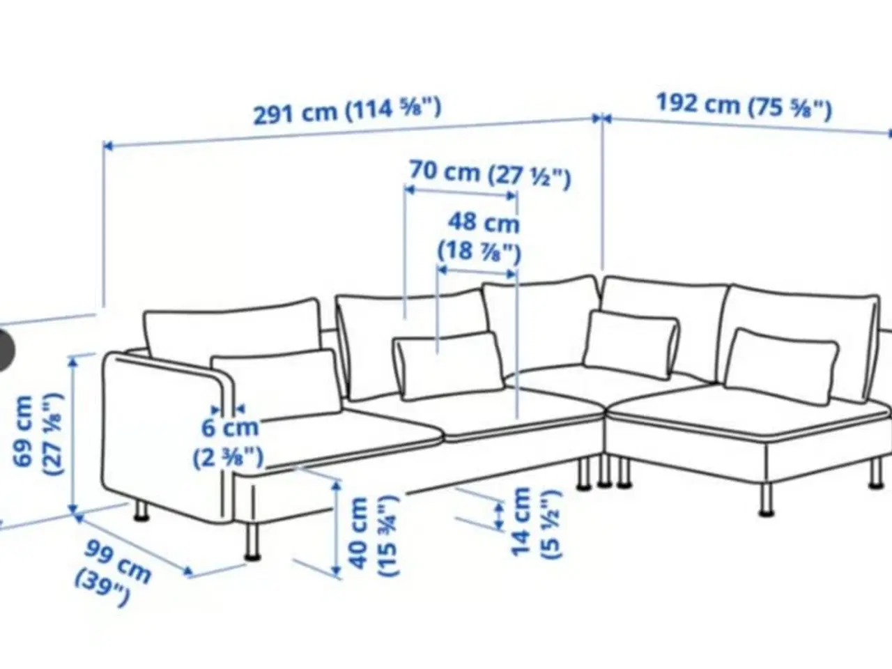 Billede 2 - Sofa med chaiselong
